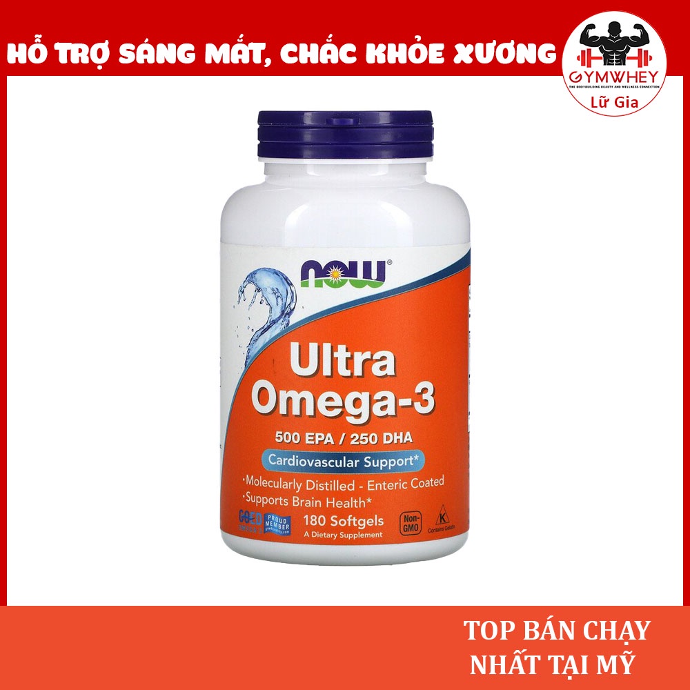 Ultra Omega 3 Viên Uống Bổ Não, Sáng Mắt, Khỏe Tim Now Ultra Omega3 (180 Viên)