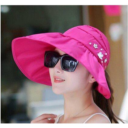 Mũ chống nắng hoa cho bạn gái vành rộng