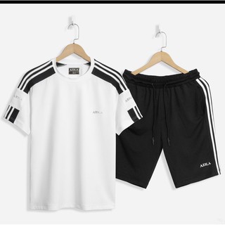 Bộ thể thao nam Azila, Bộ quần áo nam mùa hè phong cách unisex mạnh mẽ cá tính chất liệu thun cá sấu cao cấp - BN297