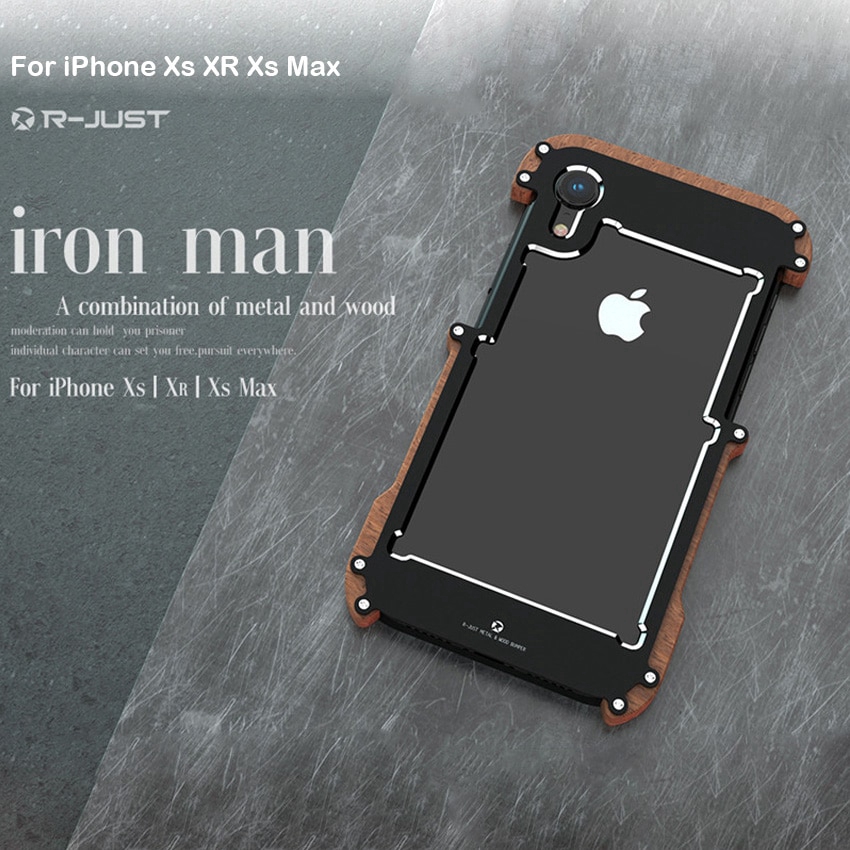 Ốp điện thoại kim loại phối gỗ độc đáo thời trang cho iPhone 12/12 pro max X Xs Max XR iPhone 5 se 6 6S Plus 7 8 Plus