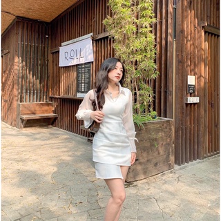 Đầm Katleen - Đầm yếm phối cổ sơ mi