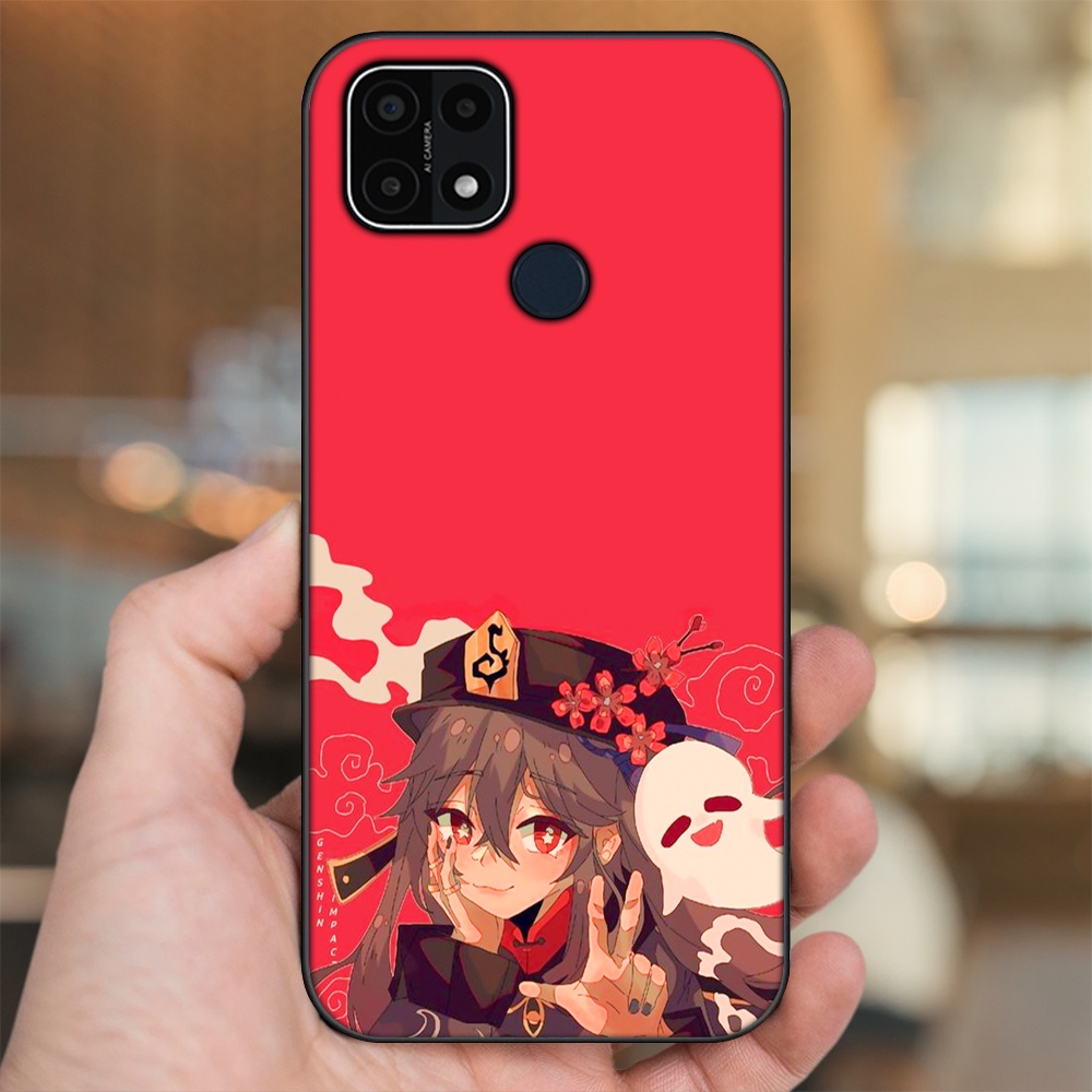 Ốp lưng Oppo A15, A15s viền đen in hình Hutao Genshin Impact