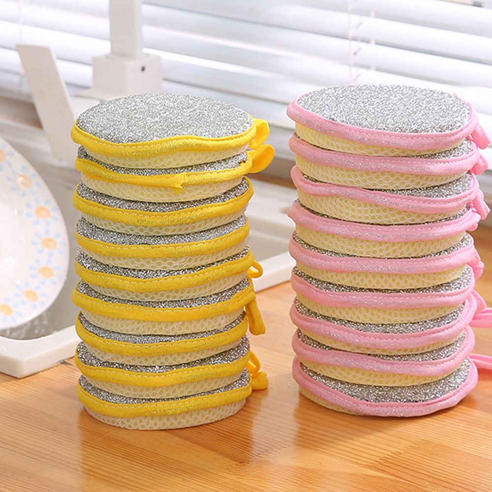 MUVAKO 1/ 5/ 10 Miếng bọt biển rửa chén  hai mặt thiết kế tiện lợi cho nhà bếp