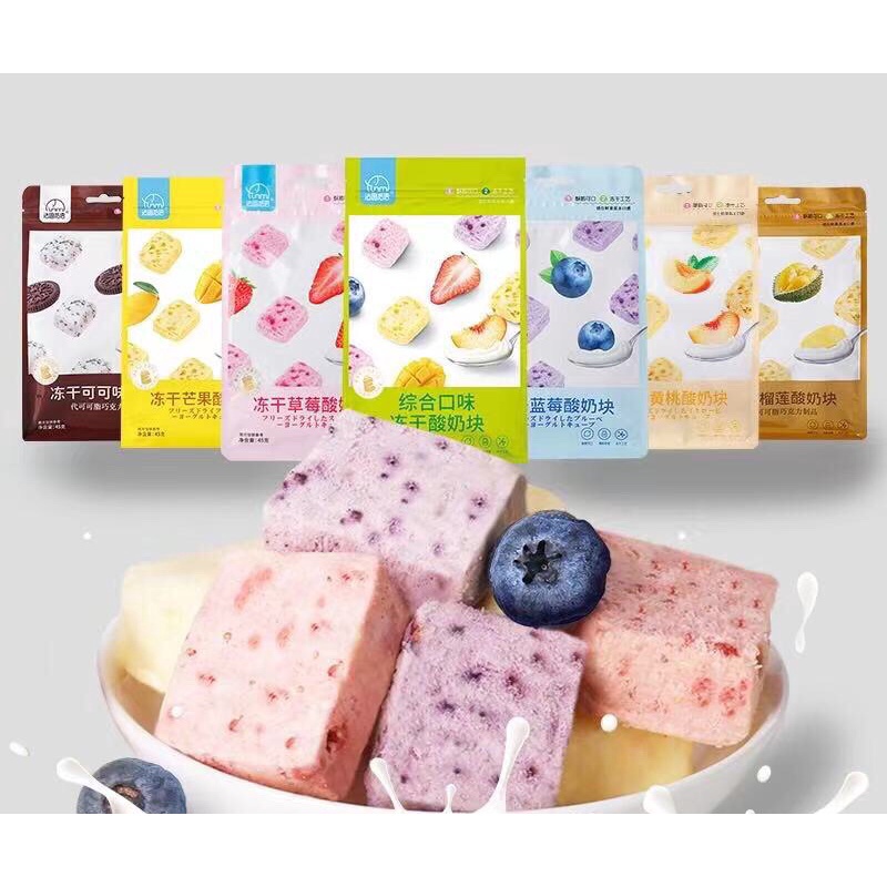 Sữa chua khô hoa quả sấy lạnh nhiều vị gói 45gram