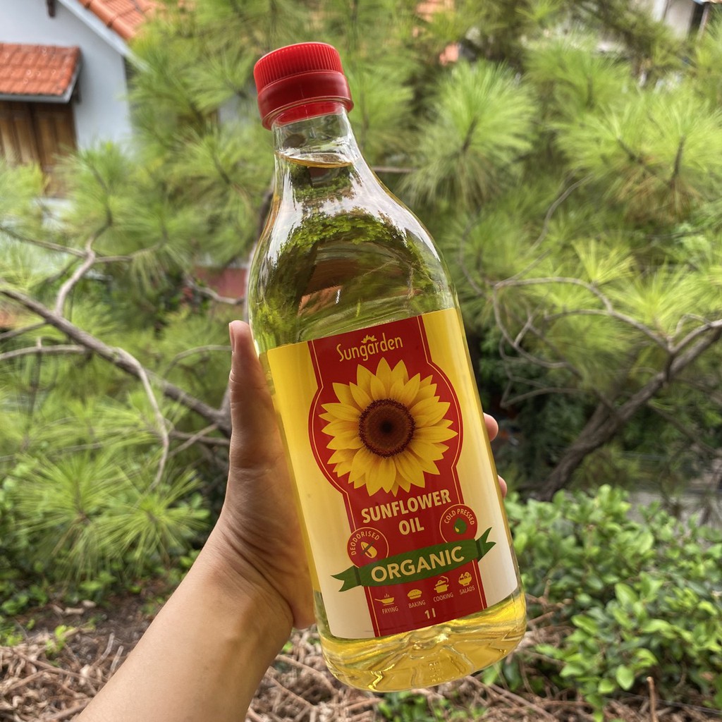 [SUNGARDEN] DẦU HƯỚNG DƯƠNG HỮU CƠ ÉP LẠNH CHO NẤU NƯỚNG (1L) - Organic Cold Pressed Sunflower Oil For Cooking