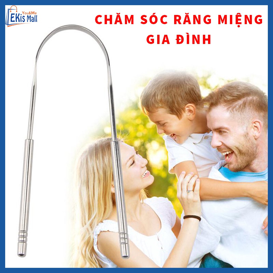 Cạo lưỡi Dụng cụ vệ sinh lưỡi bằng Thép cao cấp Cây cạo lưỡi làm sạch loại bỏ hôi miệng