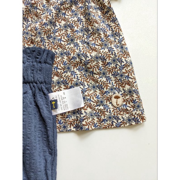 Set bộ bé gái hoạ tiết hoa lá bâu thủy thủ thêu iu