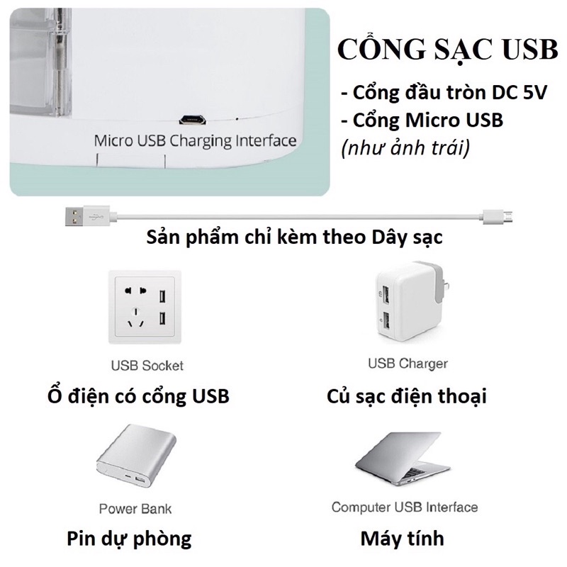 Đèn học để bàn chống cận tích điện , đèn mini cảm ứng đa năng cho bé 3 chế độ sáng.