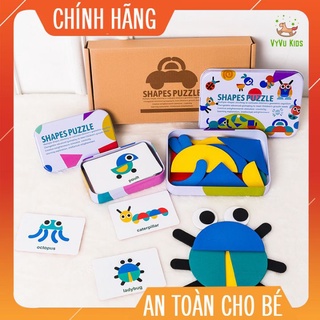 Bộ ghép hình con vật bằng gỗ 36 miếng hộp sắt♥️CHÍNH HÃNG♥️ ĐỒ CHƠI GIÁO DỤC♥️ giúp trẻ kích thích sáng tạo