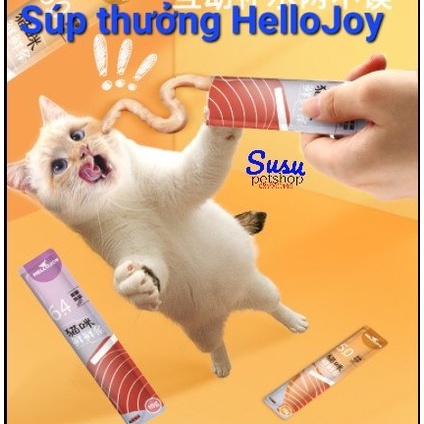 Súp Thưởng Hellojoy mix đủ vị cho mèo  (15g 1 thanh)