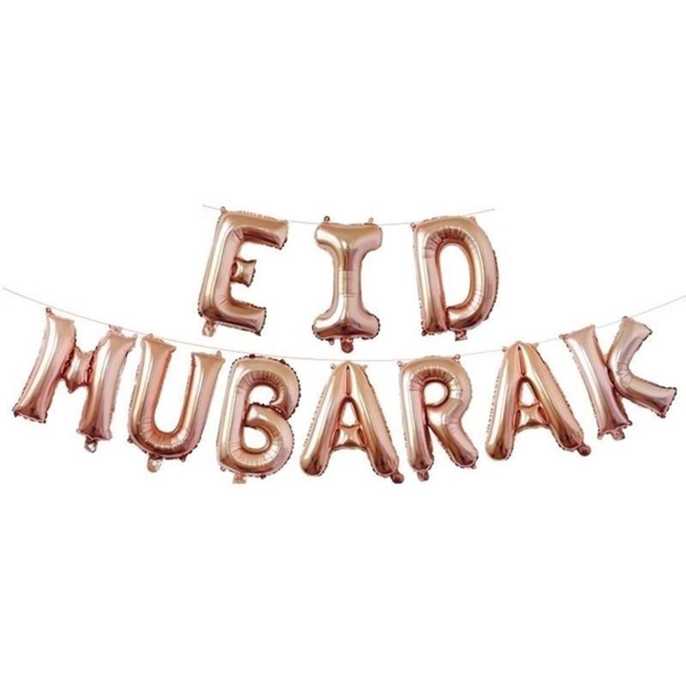 Bong Bóng Cao Su Latex In Chữ LET Eid Mubarak Dùng Để Trang Trí Tiệc