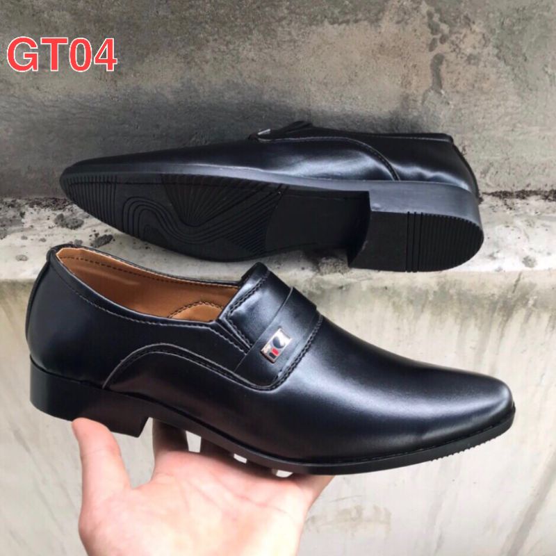 Giày công sở nam phom đẹp, mẩu mới, da mềm, màu đen sang trọng lịch lãm, mã GT04
