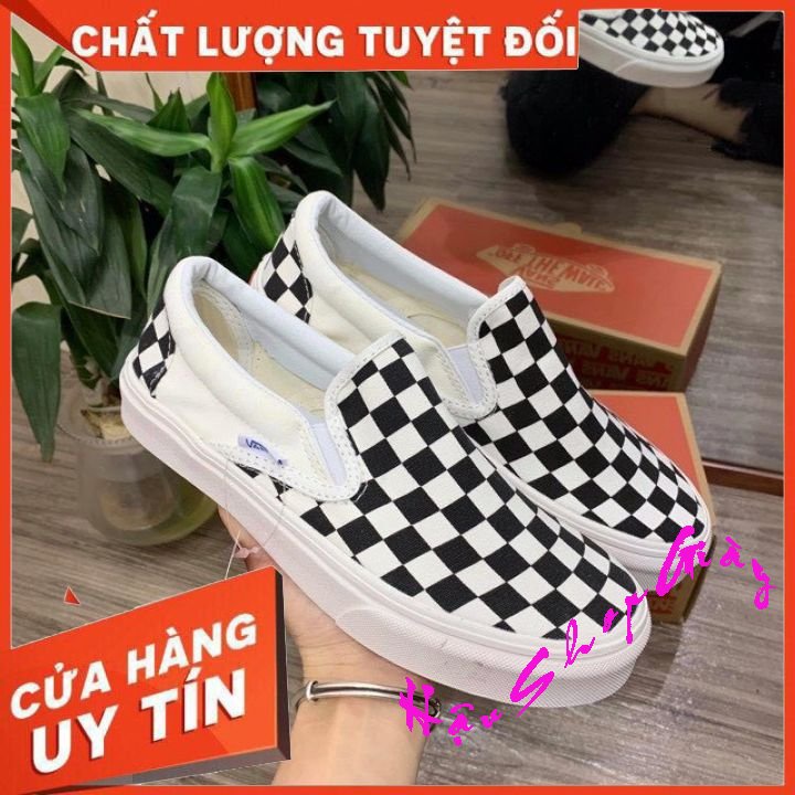 Giày Sneaker 𝐕𝐀𝐍 Caro Lười Slipon Đủ Size Nam Nữ Full Box BiIl | BigBuy360 - bigbuy360.vn