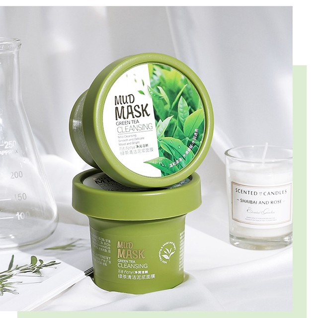 Mặt Nạ Bùn Trà Xanh  Làm Sáng Da Mud Mask Green Tea Fenyi Làm Sạch Mụn Đầu Đen Kiềm Dầu 100g