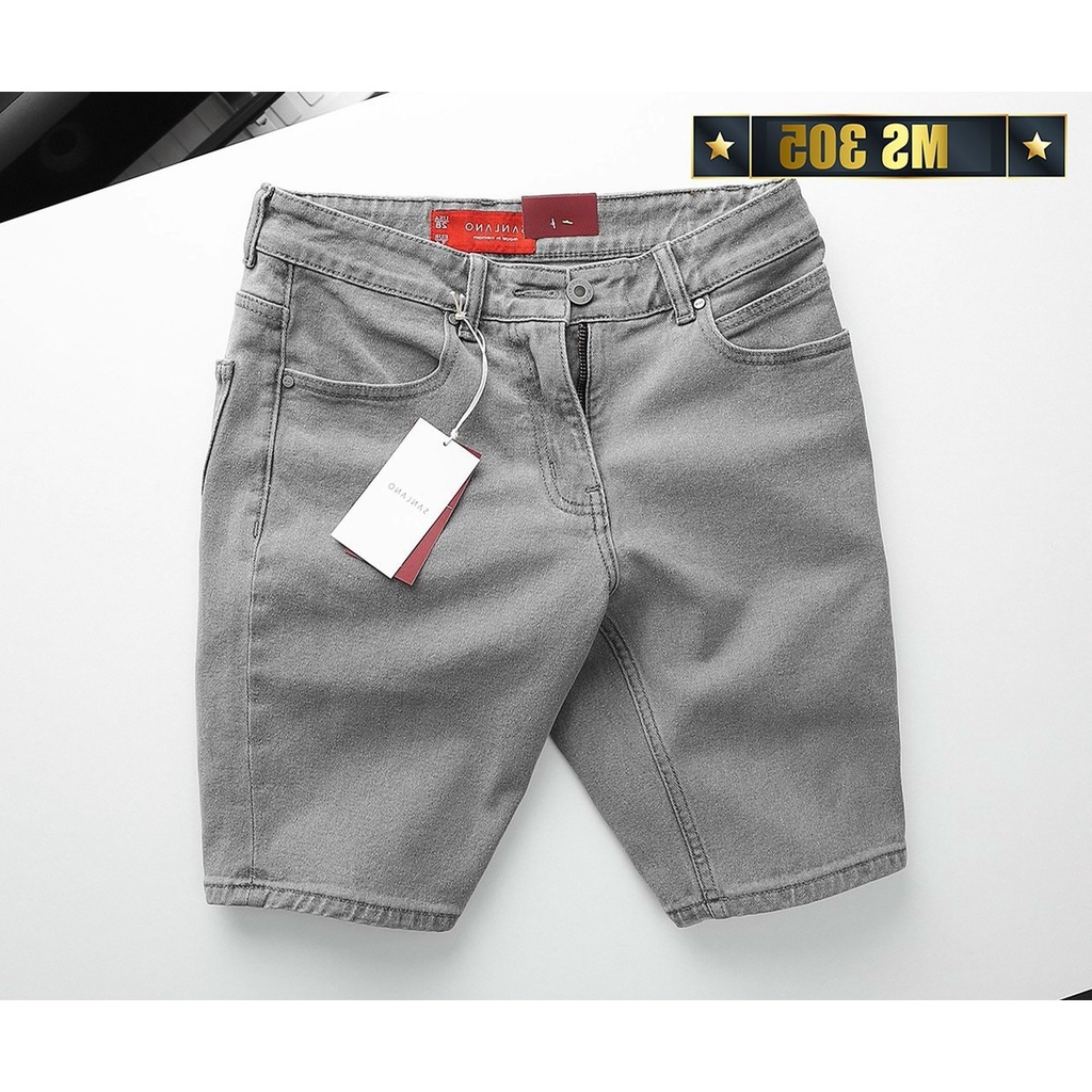 Quần short jean nam xám trơn cao cấp-chất liệu denim co giãn tốt( Hàng chuẩn QC ) Lady-Hn Store88 i3