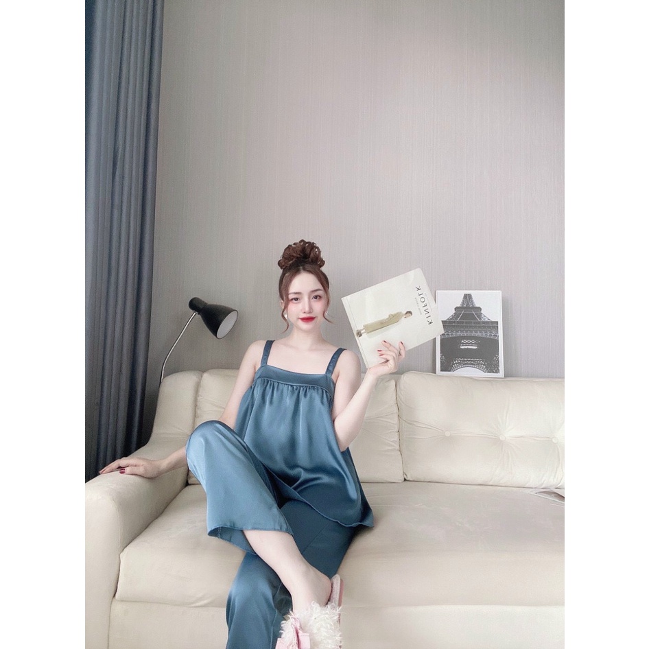 ✅Giá Sôc ✅Sét đồ ngủ 2 dây bảng quần dài✅ đồ bộ lụa satin cao cấp vải mềm mịn