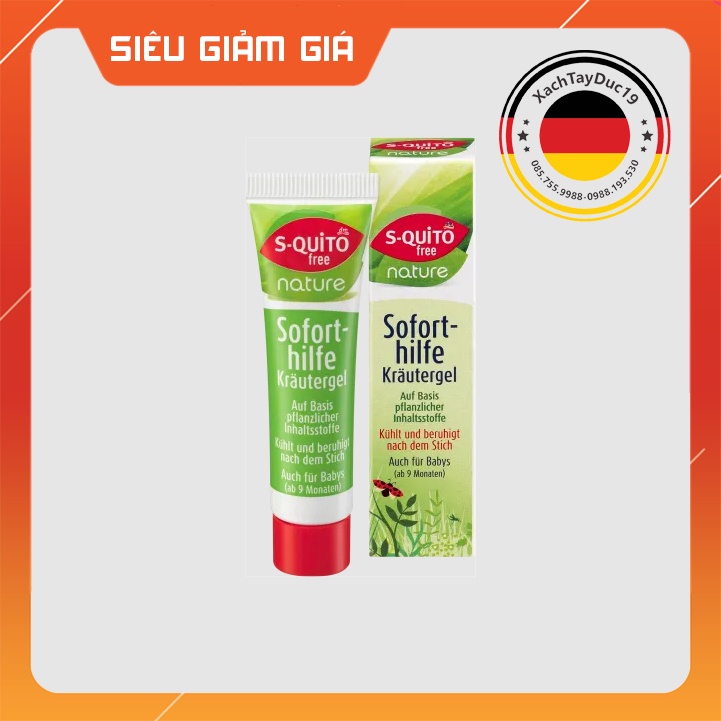 Bộ Xịt Chống Muỗi, Kem Bôi Côn Trùng Đốt, Thanh Lăn và Gel Bôi Muỗi Đốt Squito Free cho bé của Đức