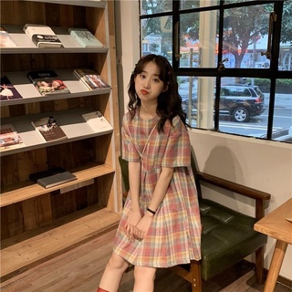[Ảnh thật - Sẵn] VÁY ĐẦM LIỀN BABYDOLL CARO DÁNG NGẮN XÒE CỔ TÀU VINTAGE THỜI TRANG ULZZANG HÀN QUỐC