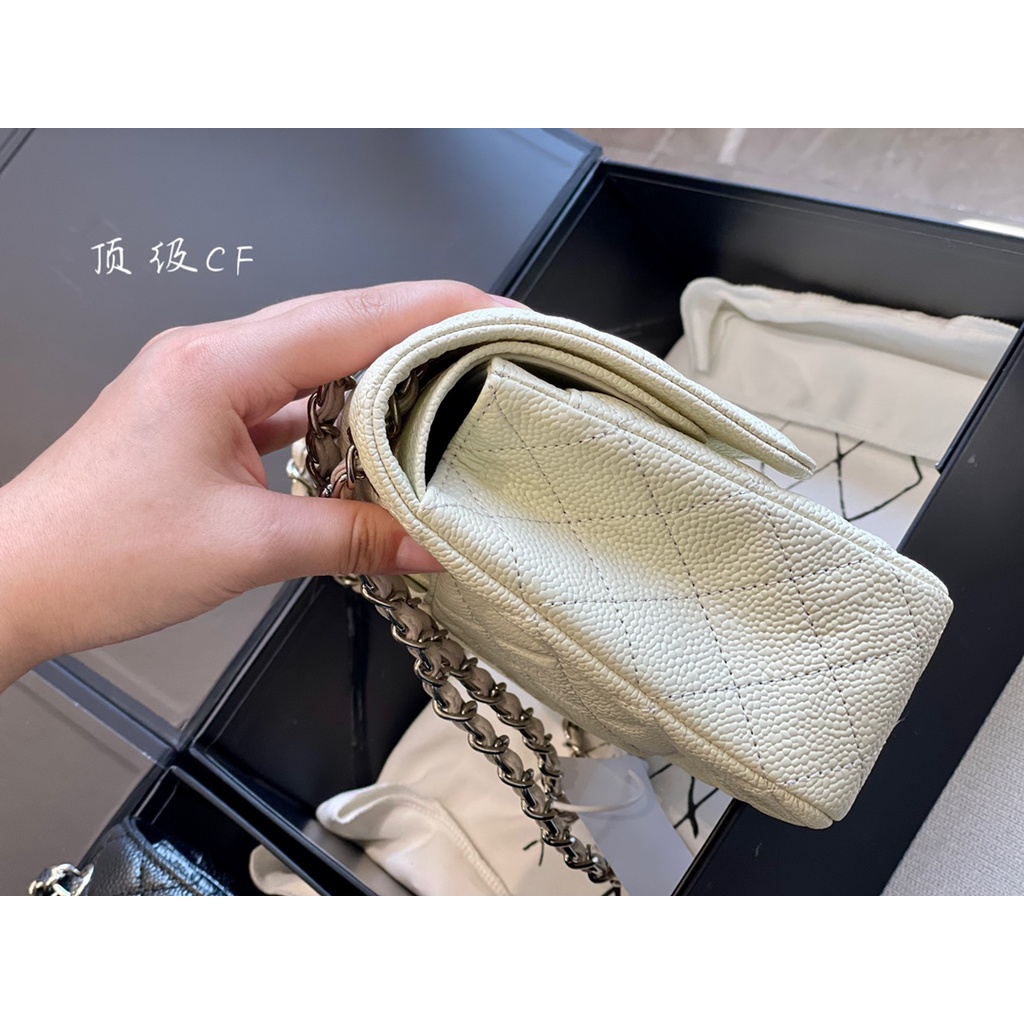Túi xách nữ da thật có quai đeo chéo Channel cao cấp, kiểu dáng vintage, sang trọng