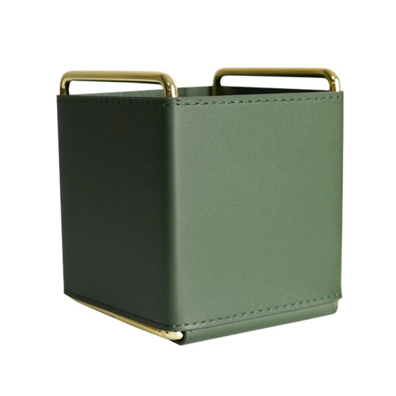 Hộp Đựng Bút Bằng Da Hình Vuông Có Tay Cầm Tiện Dụng