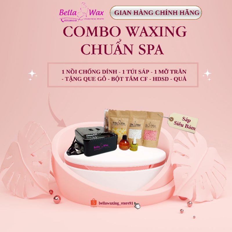 Combo Waxing Nồi Ceramic Chống Dính Cao Cấp ( Nồi-Sáp-Mỡ ) - Tặng Que Gỗ - Quà - Bột Tắm CF Dừa