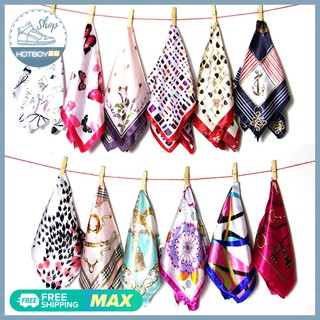 Khăn turban headband bandana, khăn lụa satin vuông 50x50cm thời trang hàn quốc cho nữ,