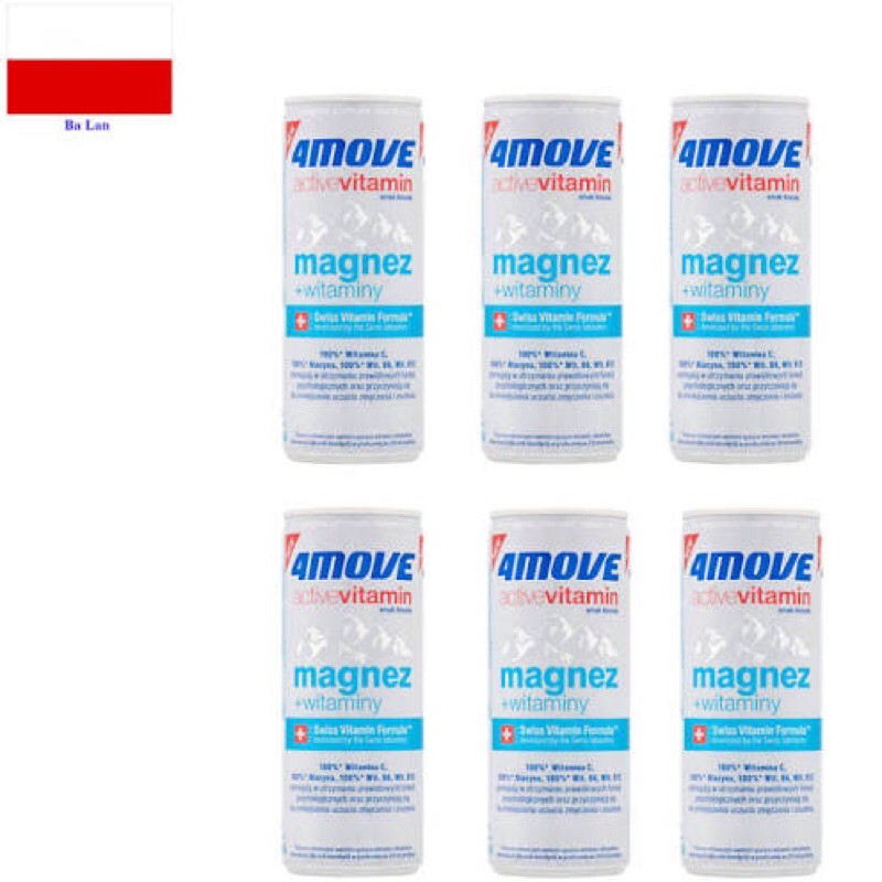 Nước magnesium vitamin 4 move active vitamin magnesium Ba Lan, 250ml