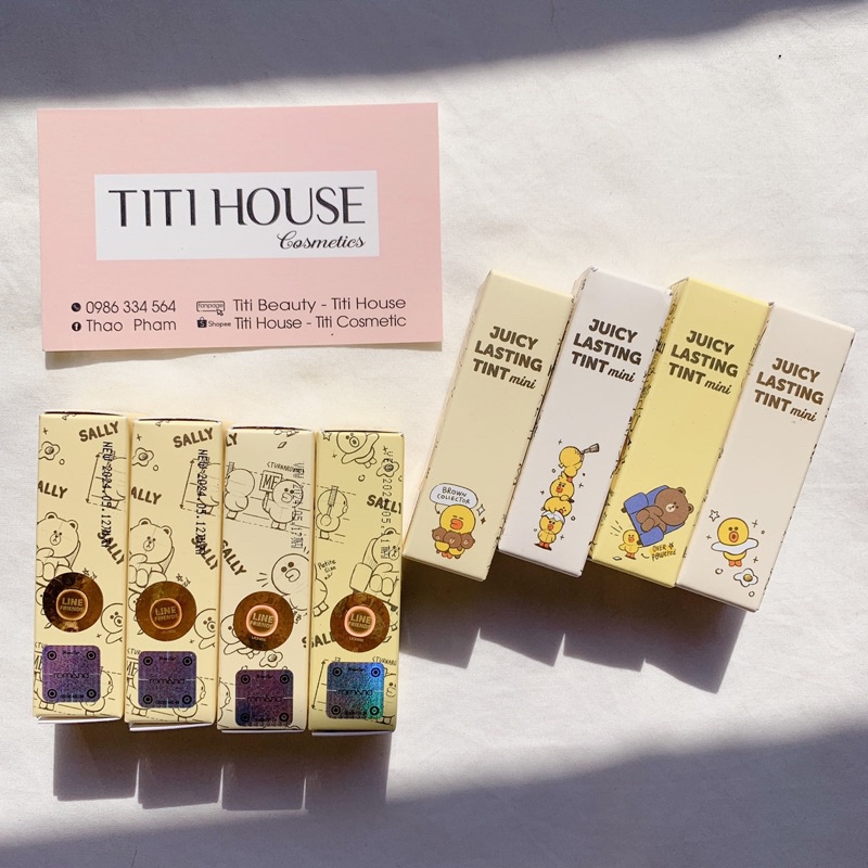 Son tint bóng mini phiên bản giới hạn Romand Line Friends Juicy Lasting Tint Mini
