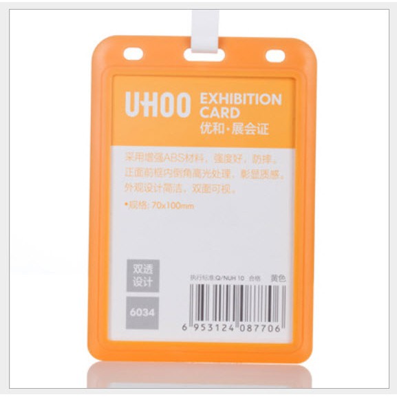 [ HCM ] Thẻ đeo bảng tên nhân viên văn phòng nhựa cao cấp và thời trang 2 mặt SIZE LỚN 70X100 MM UHOO 6034