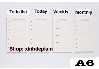 (Rẻ nhất) Giấy refill sổ Planner cơ bản sổ còng