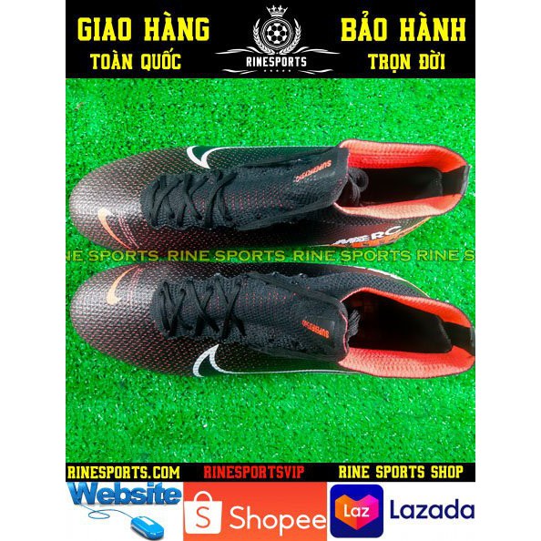 (HÀNG THAILAND) GIÀY BÓNG ĐÁ SÂN CỎ NHÂN TẠO Mercurial Vapor 13 pro đen cam cổ cao.TF.CAM KẾT Y HÌNH-CAM KẾT HÀNG