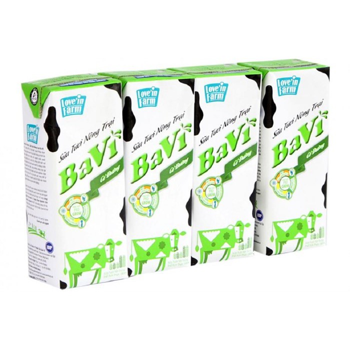 SỮA TƯƠI 100% BA VÌ 1 THÙNG 110ML