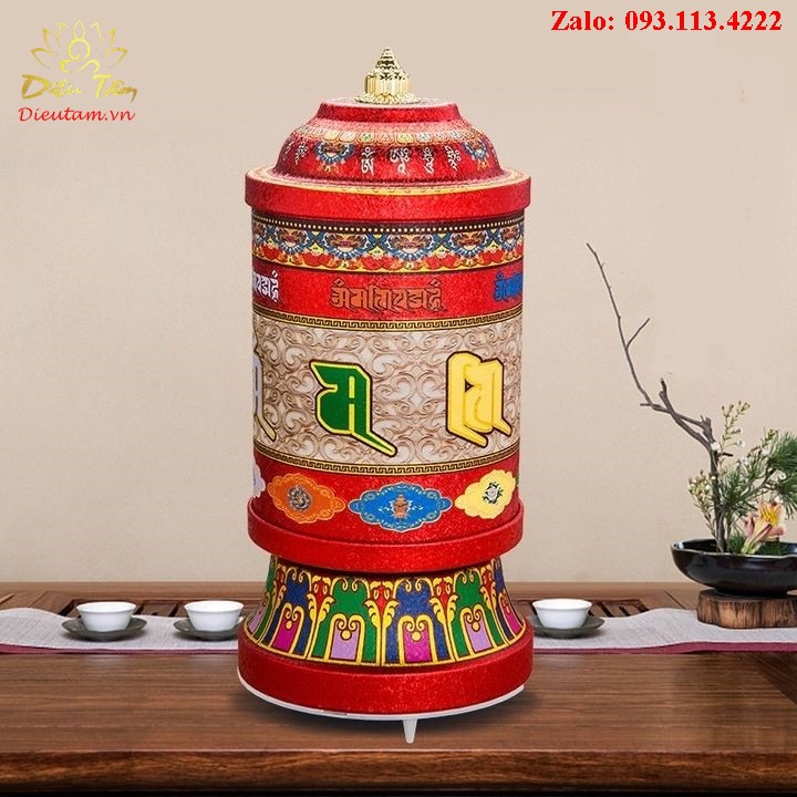 Bánh xe Mani Kinh Luân điện - 41 bài nhạc hát - Cao 30cm