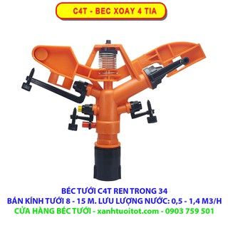 BÉC TƯỚI CÁNH ĐẬP 4 TIA REN TRONG 34