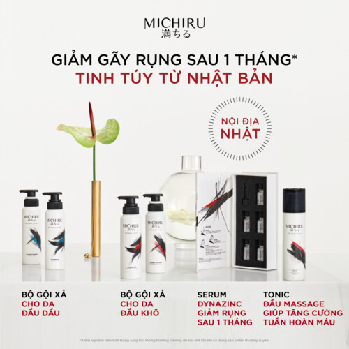 Bộ Dầu Gội Và Dầu Xả MICHIRU ngăn rụng tóc cho da đầu khô đến 95% 180g