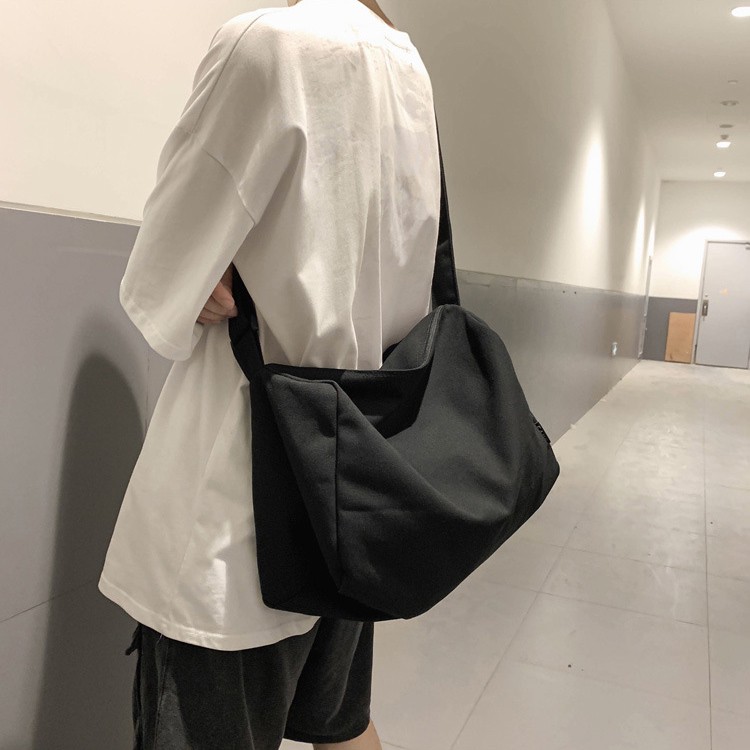 TÚI ĐEO CHÉO NAM NỮ CANVAS, TÚI VẢI BIGSIZE 2 MÀU UNISEX MOMOZ SHOP