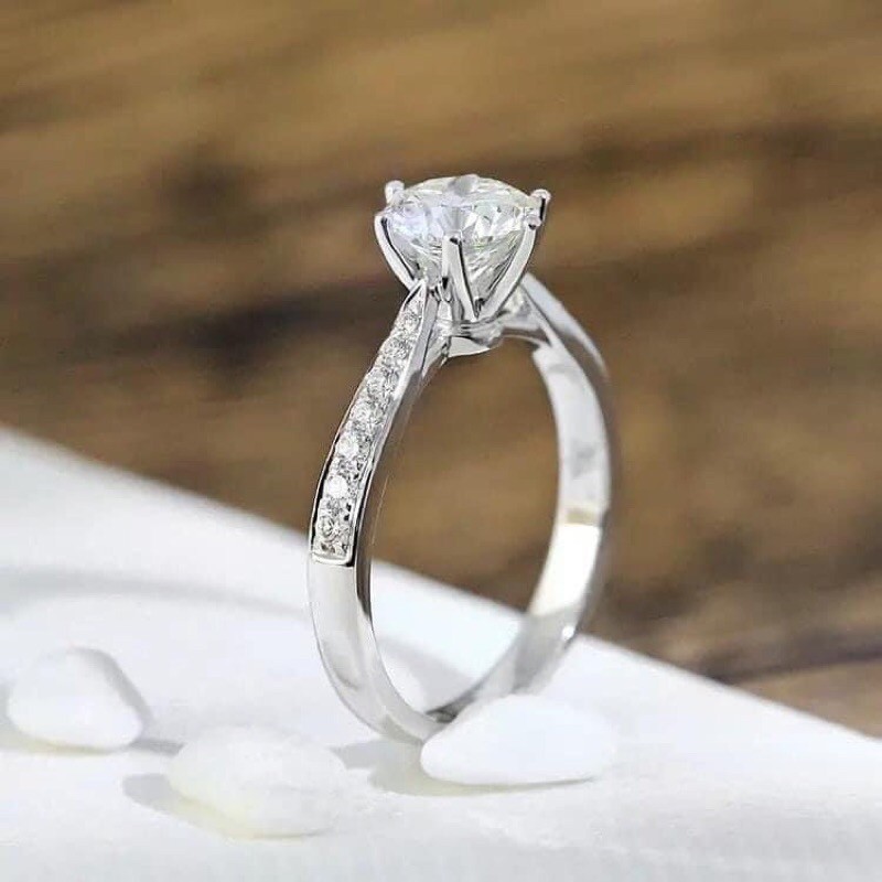 NHẪN NỮ ĐÍNH ĐÁ BẠC TA CAO CẤP