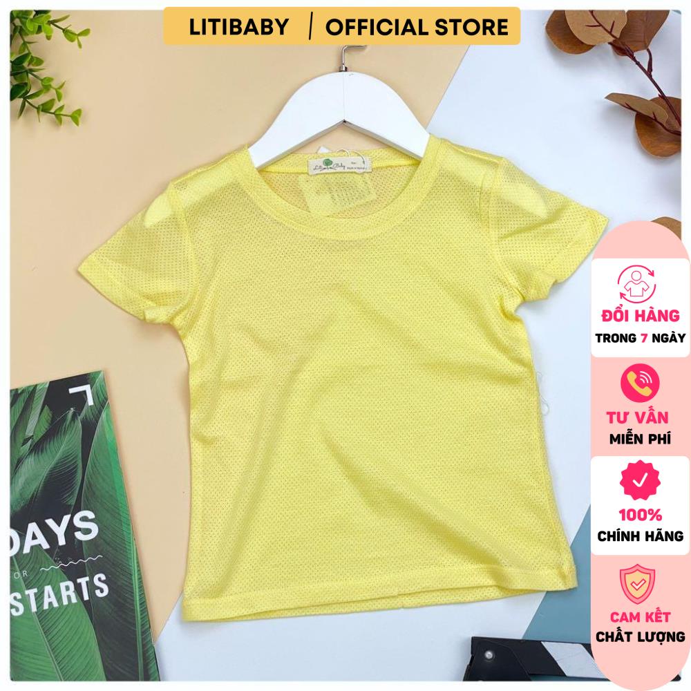 Áo LITIBABY bé trai vải lưới trơn AVL01
