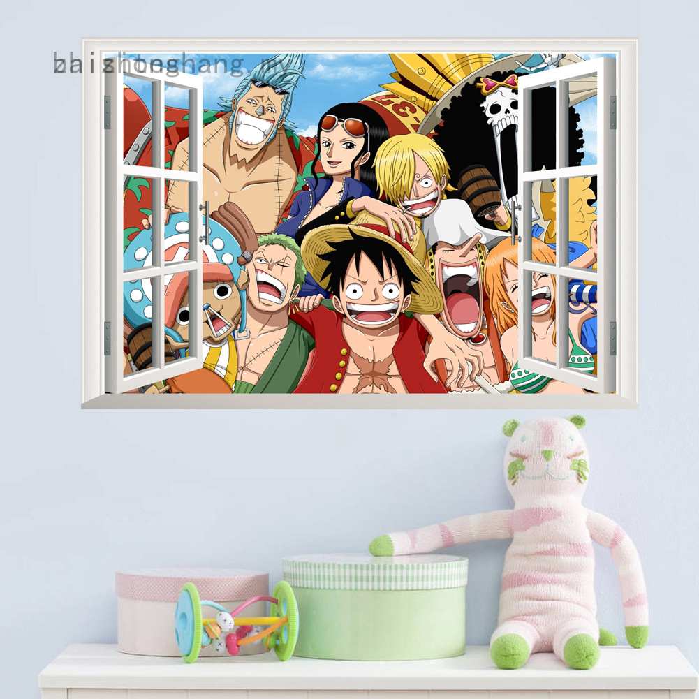 Giấy dán tường họa tiết One Piece 3d trang trí phòng bé