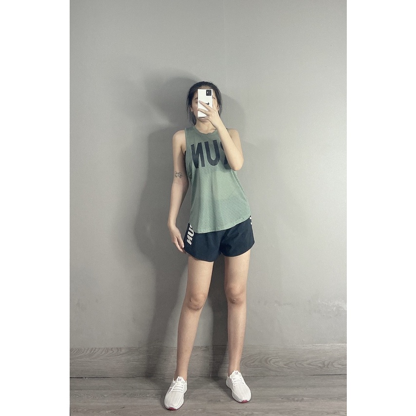 Áo Tanktop Tập Gym Nữ RUN 02 Thun Lưới Thoáng Mồ Hôi