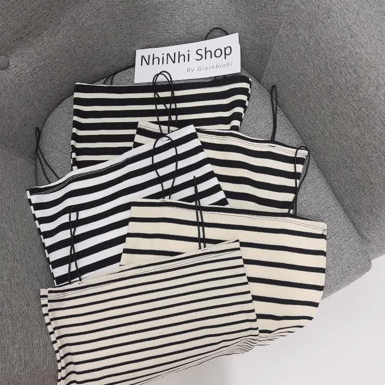 Áo 2 dây sọc ngang dây bún mảnh sexxy, Áo kiểu hai dây dáng ôm AT0712 - NhiNhi Shop | BigBuy360 - bigbuy360.vn
