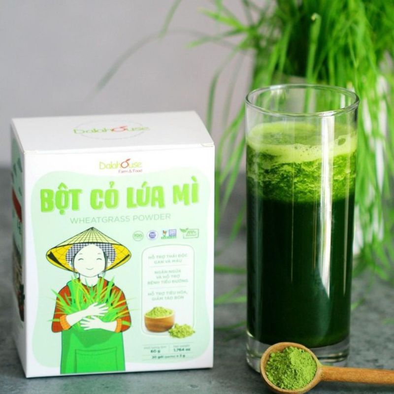Bột Cỏ Lúa Mì Hữu Cơ Dalahouse Organic sấy lạnh đậm đặc detox, tốt cho tim mạch, đạt chuẩn Quốc tế