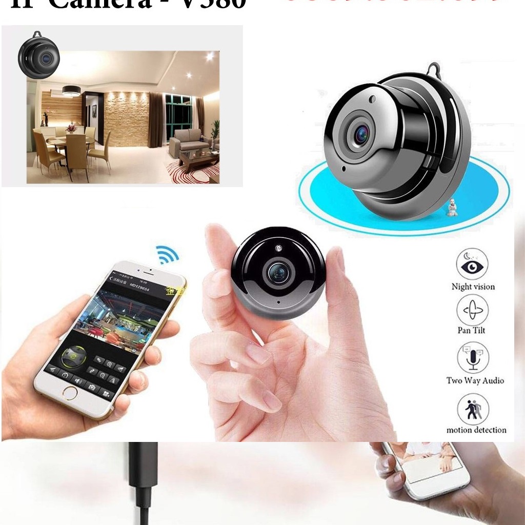 Camera mini Wifi Góc Rộng HD V380 E06 - Camera Giám Sát Hồng Ngoại cao cấp