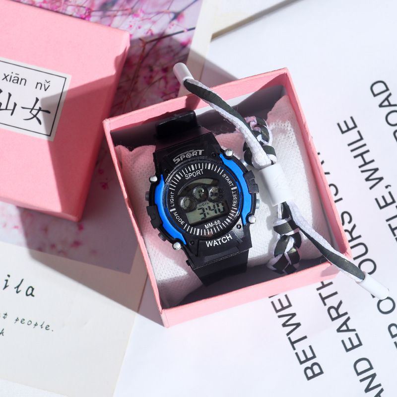 Đồng hồ trẻ em, bé trai bé gái và nam giới phong cách sport điện tử phát sáng thể thao D16
