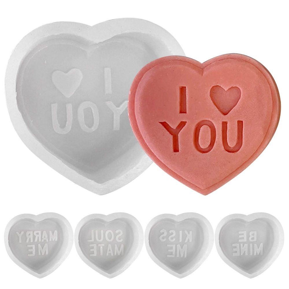 Khuôn Silicone Làm Xà Phòng Handmade Đa Năng Hình Trái Tim / Chữ Cái