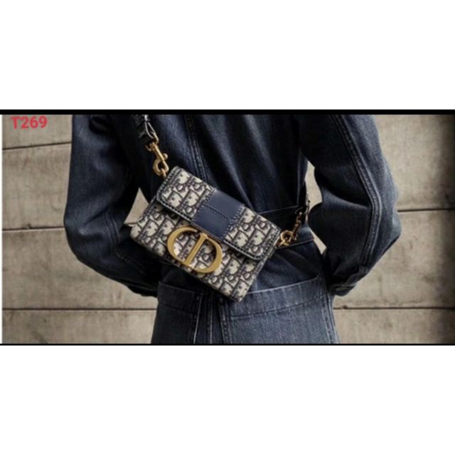 ] Túi xách nữ đeo chéo CD rằn ri ,💖FREESHIP💖, sz18 cm 2 màu viền đen , trắng , hàng quảng châu