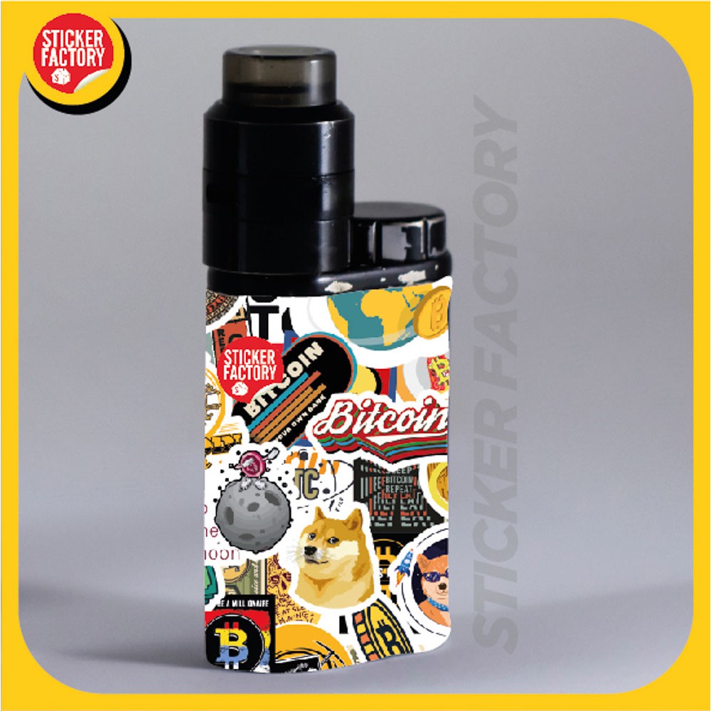 Bitcoin - Set 100 sticker decal hình dán nón bảo hiểm, laptop, xe máy, ô tô - STICKER FACTORY