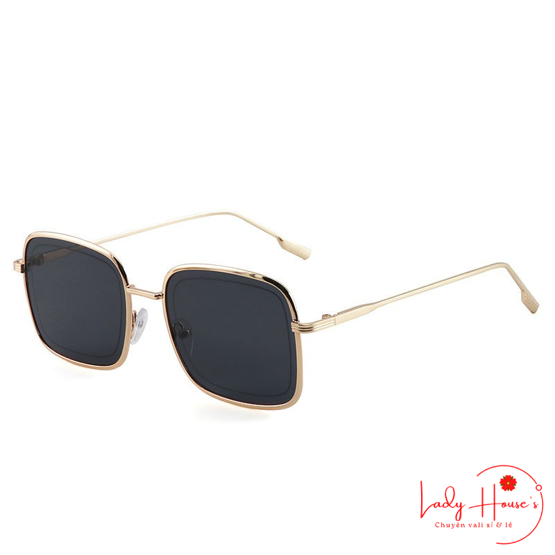 Kính Mát Nam Nữ Chống Nắng - Đi Biển Gọng Vuông Kim Loại Cao Cấp Không Gỉ Phong Cách Hàn Quốc Hot Trend