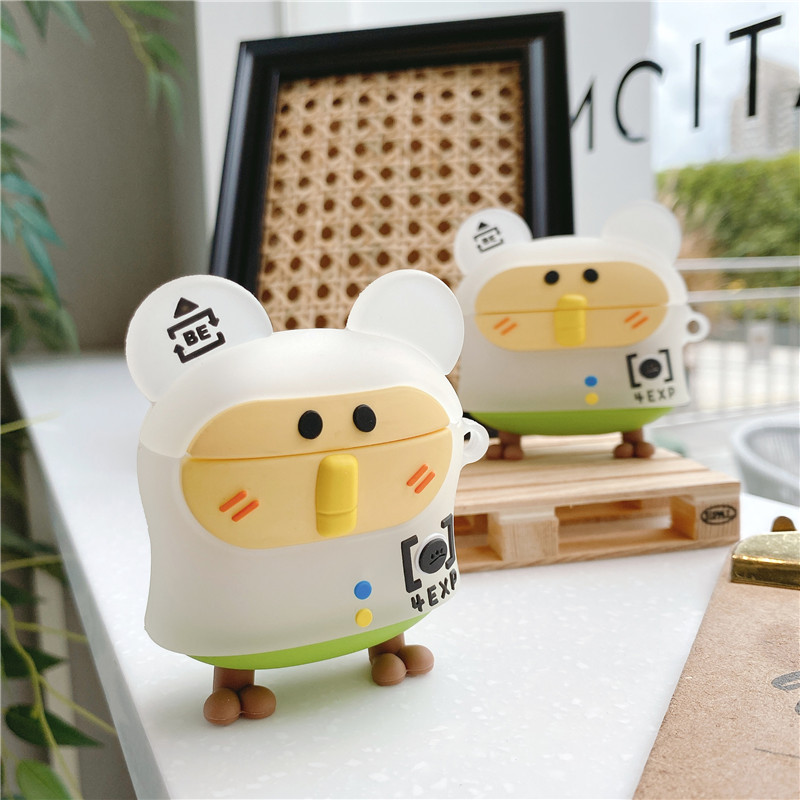Vỏ Silicone Bảo Vệ Hộp Sạc Tai Nghe Airpods 2 / Airpods 3 Hình Chuột Ngộ Nghĩnh