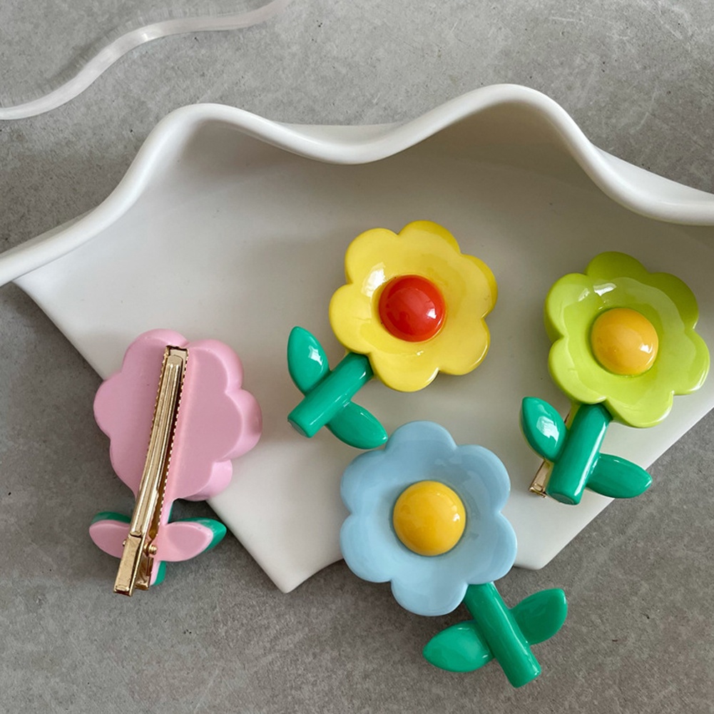 Kẹp Tóc acrylic Hình Hoa Nhiều Màu Sắc Dễ Thương Cho Bé Gái